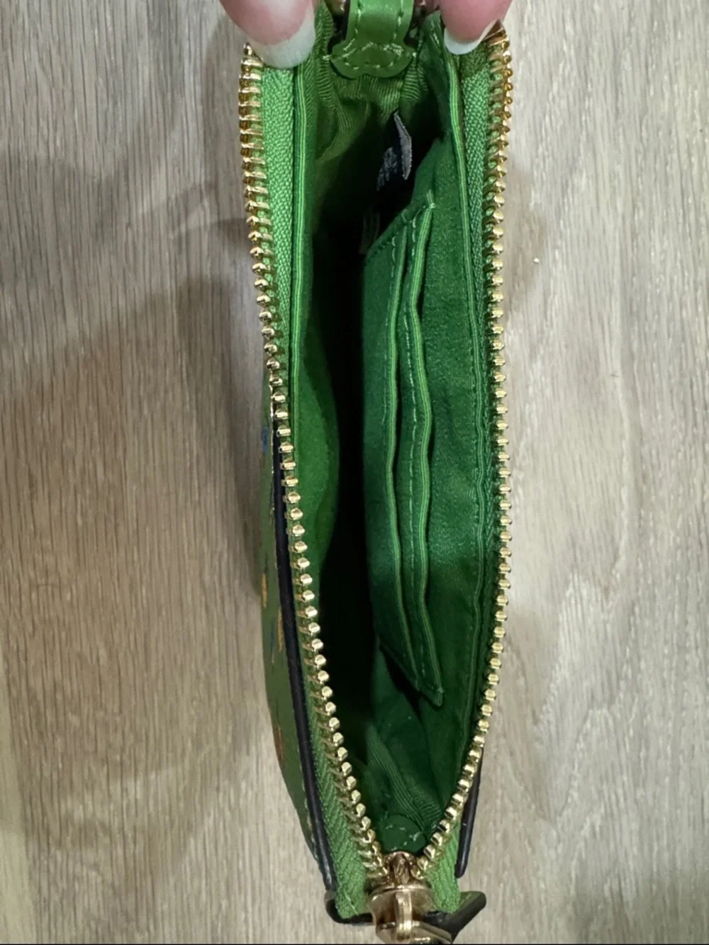 Coach Green Signature Tote with Floral Accent Wristlet - Picture 9 of 9
